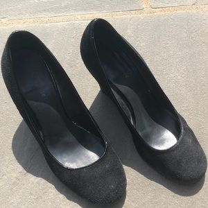 Kate Spade black suede wedge heel size 7